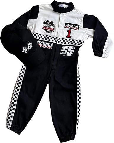 Handmade Race Car Driver Costume for Toddlers - Halloween Costume, Boys Racing Outfit, Toddler Racer Suit