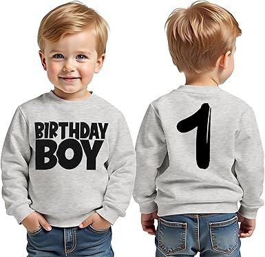 Birthday Boy Sweatshirt 1-8 Years Old Boys Birthday Outfit Tops Kids Toddler Baby Boy Bday Party Long Sleeve Shirts