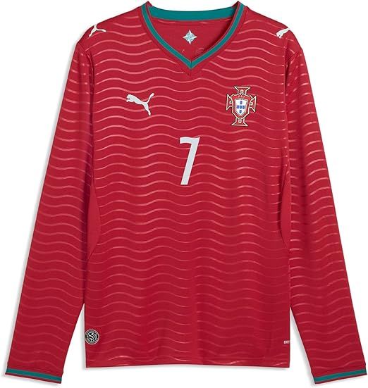 Puma Mens FA Portugal Home Player Long Sleeve Jersey Replica