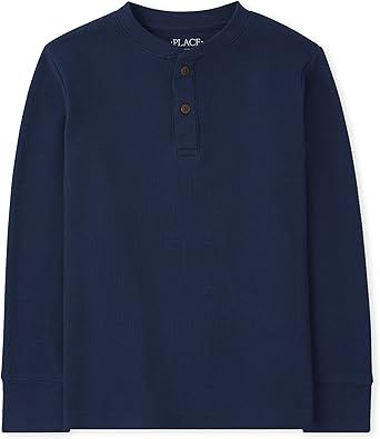 The Children's Place boys Long Sleeve Thermal Henley Shirt