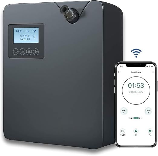 Smart Scent Air Machine with Professional Cold-Air Diffusion Technology for Home, Waterless Essential Oil Diffuser 300ml, HVAC Oils Large Room, Business, Office, Spa Room (Black)