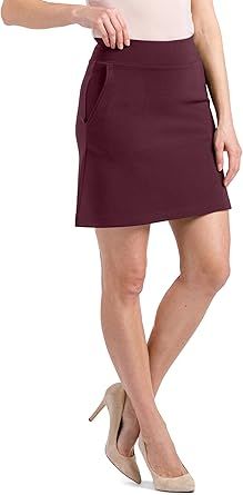Fishers Finery Women's Ecofabric Ponte Stretch A-Line Skirt with Side Pockets