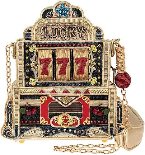 Mary Frances Lucky 7 Beaded Handbag – Novelty Casino-Themed Crossbody Bag, Multicolor