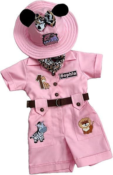 Personalized Handmade Safari Explorer Costume for Toddler - Zoo Keeper Jumpsuit for Kids - Halloween Safari Guide Outfit