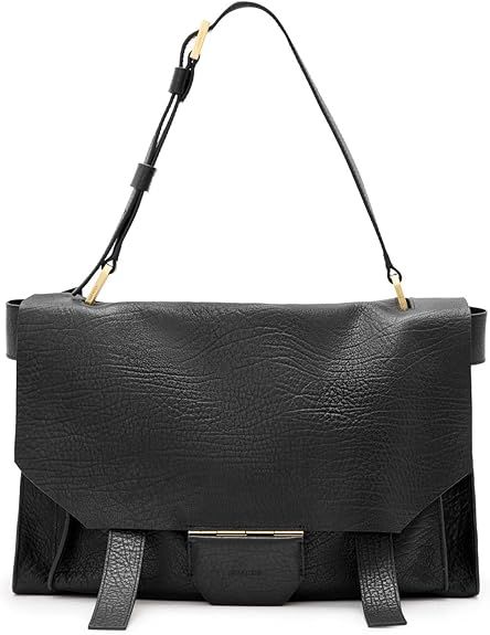 AllSaints Women's Handbags Ursa Grain Satchel Black