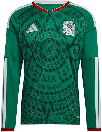 adidas Mens Mexico 26 Home Replica Long Sleeve Jersey