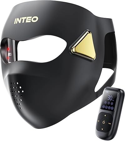Red Light Therapy for Face，4D Red Light Therapy Mask with 4 Color Light Modes (Red+Infrared/Red/Blue/Orange), 850NM Infrared LED Face Mask Light Therapy with 4000mAh Rechargeable Remote, Timer
