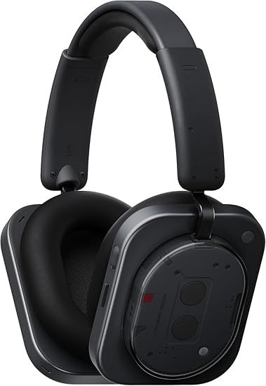 Nothing Headphone (1) Hybrid Active Noise Cancelling Headphones, Wireless Over-Ear Headphones with 6 Mics, 80Hrs Playtime, Hi-Res Audio, KEF-Tuned, Spatial Sound, Comfort Fit & Fast Charging Black