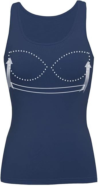 Tank Top with Built in Bra Cup for Women Casual Wide Strap Sleevless Layer Camisole Yoga Top Pack S-3XL