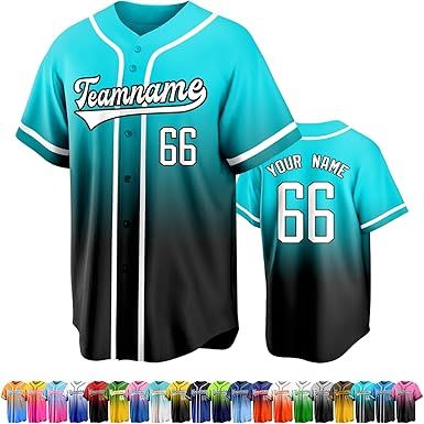 Custom Baseball Jersey Personalized Team Uniforms for Men Women Boys and Girls Add Your Name Number or Logo