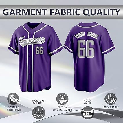 Custom Baseball Jersey Personalized Team Uniforms for Men Women Boys and Girls Add Your Name Number or Logo