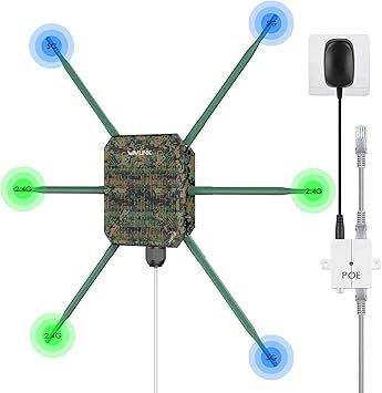 WAVLINK AX3000 Outdoor WiFi Access Point with PoE, 2026 New Model Long Range Outdoor Wireless Repeater, Dual Band 2.4G+5G, 6x7dBi High-gain Antennas, IP67 Weatherproof, Work with Starlink, Greenwood