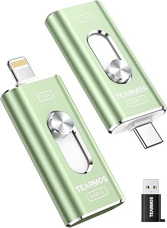 512GB Photo Stick for iPhone Flash Drive, Memory Stick Phone Storage for Photos and Videos Files Backup, Compatible with iPhone iPad Android PC, Plug & Play, No App Required (Sage Green)