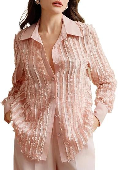 Shirts for Women Business Autumn Winter Striped Long Sleeve Elegant Blouse Work Office Outfits