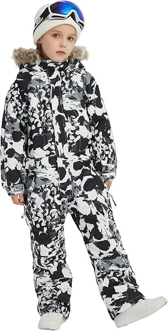 Kids Girls Boys Waterproof Colorful One Piece Snowsuits Coveralls Ski Suits Jackets Winter Jumpsuits