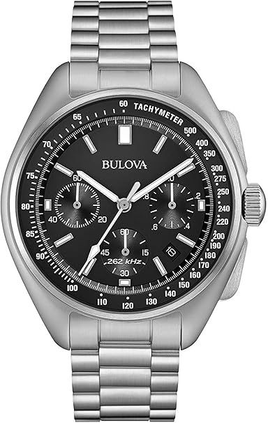 Bulova Men's Archive Series Lunar Pilot 6-Hand Chronograph High Performance Quartz Stainless Steel, Sapphire Crystal Style: 96B258