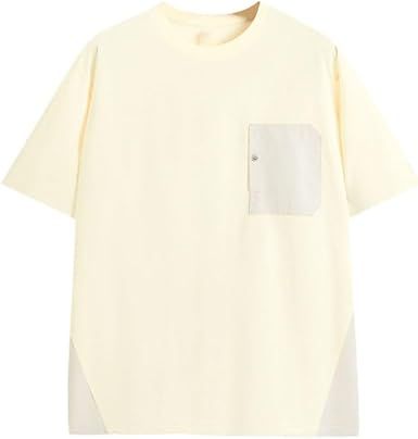 Outdoor Versatile Short Sleeves Sports Casual Round Neck T-Shirt Loose Breathable Polyester Vest with PocketOutdoor Versatile Short Sleeves Sports Casual Round Neck T-Shirt Loose Breathable Polyester Vest with Pocket