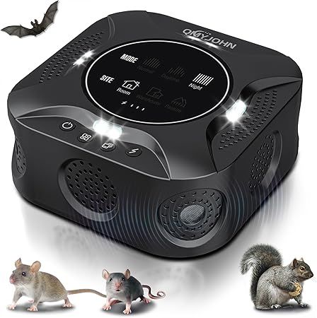 Indoor Ultrasonic Pest Repeller Plug-in,with a Display Screen & LED Strobe Light,Effectively Repels Mice,Squirrels,roaches & Other Rodents Up to 3900 Sq.Ft.Suitable for attics,garages,etc.