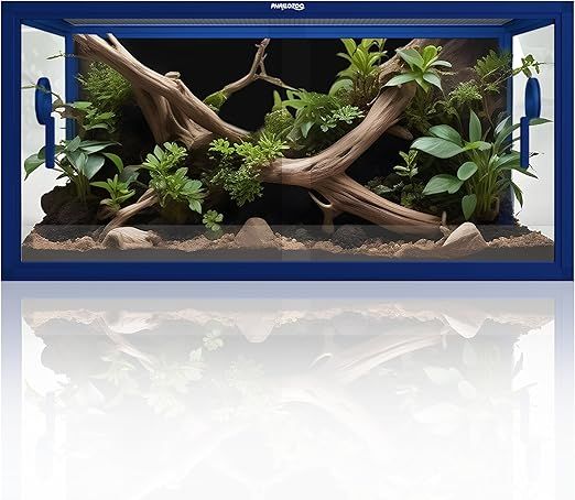 50 Gallon Bearded Dragon Tank, Reptile Enclosure for Easy Maintenance, Front Opening Reptile Tank with Top Screen Ventilation & Glass Sliding Door 36''x18''x18''