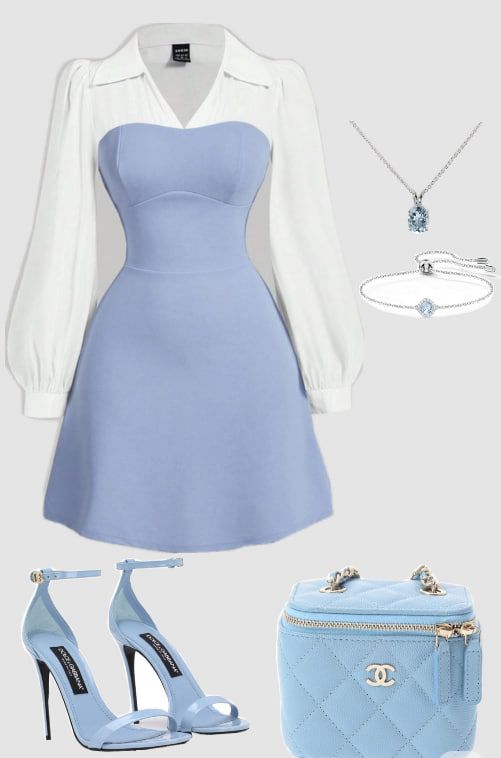เดรสเกาะอก (Strapless dress) 5pcs/set