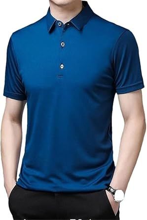 Men's Solid Color Polo Shirt Running Breathable Splicing Quick Dry Short Sleeve Mesh Fabric Comfortable Casual Top