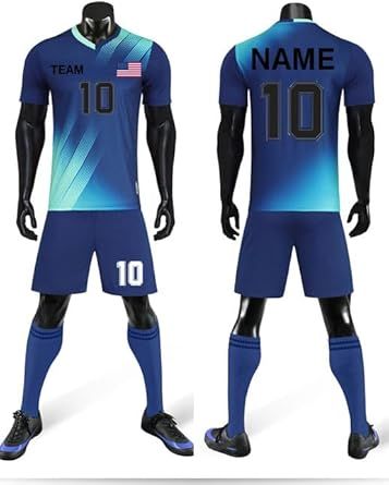 Personalized Customized Football Shirt - A team football shirt with your name, number, and logo printed on it
