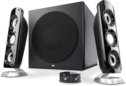 Cyber Acoustics CA-3908 2.1 Multimedia Speaker System with Subwoofer, 92 Watts Peak Power, Deep Bass, Perfect for Music, Movies, and Games on Desktops, Laptops, Consoles