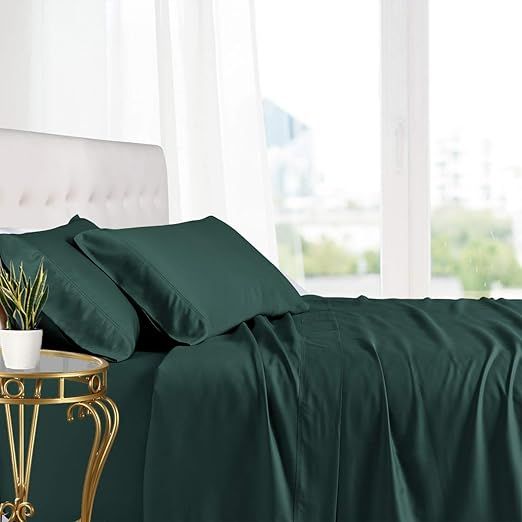 Royal Hotel Bedding 100% Viscose Made from Bamboo Sheets, Soft Cooling Sheets, Breathable Hotel Sheet and Pillow Cases, 3 Piece Set - 15 Inch Deep Pocket - Twin XL - Teal