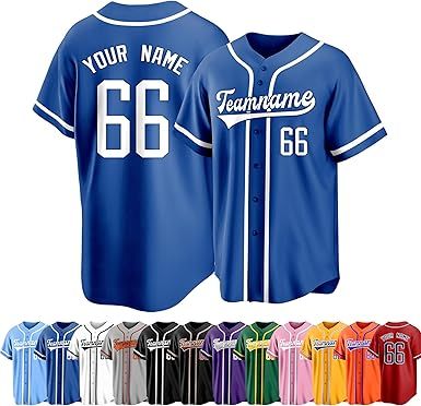 Custom Baseball Jersey Personalized Team Uniforms for Men Women Boys and Girls Add Your Name Number or Logo