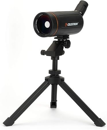 Celestron Mini Mak 70mm Angled Spotting Scope – Maksutov Spotting Scope – Great for Long Range Viewing – 25–75x Zoom Eyepiece – Multi-Coated Optics – Rubber Armored – Tabletop Tripod Included