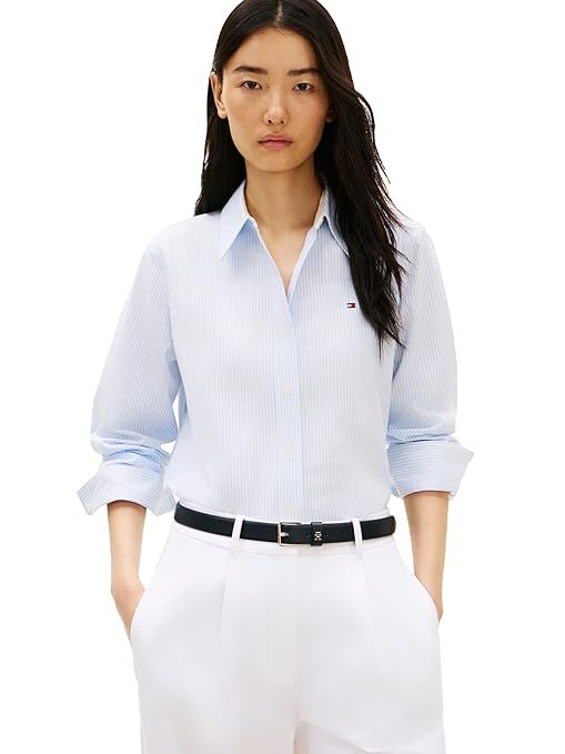 Tommy Hilfiger Womens Oxford Long Sleeve Button Down Shirt in Regular Fit