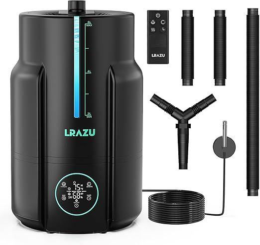 6L/1.59Gal Plants Humidifier, Reptile Fogger Mister with Precise Temp & Humidity Probe/Expandable Hose, Smart Humidifier for Grow Tent, Mushroom, Houseplants, Reptile Tank 24H Timer
