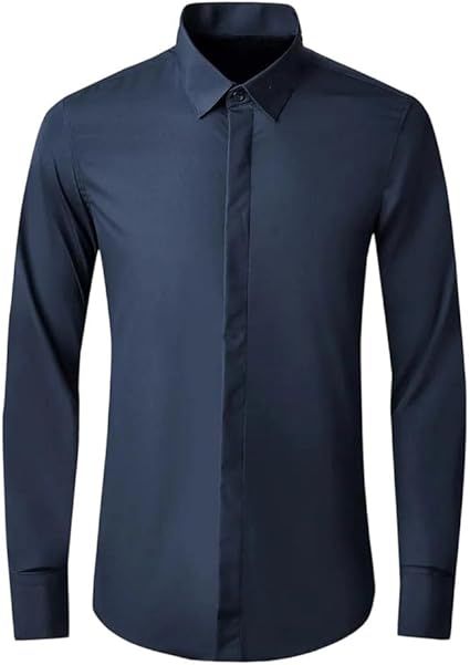 Men's Business Dress Formal Shirt Long Sleeve Banquet Party Stage Clothing