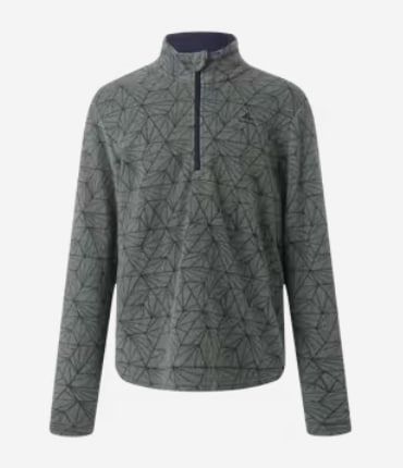 MH100 Half-Zip Fleece Hiking Jacket for Kids Ages 7-15 (Green)