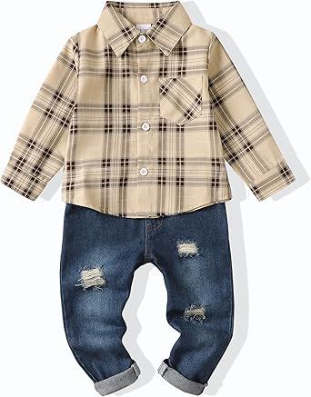 XUANHAO Baby Boy Clothes Infant Toddler Boy Outfits 12 18 24 Months 2T 3T 4T 5T Jeans Pants Clothing Set Fall Winter Clothes