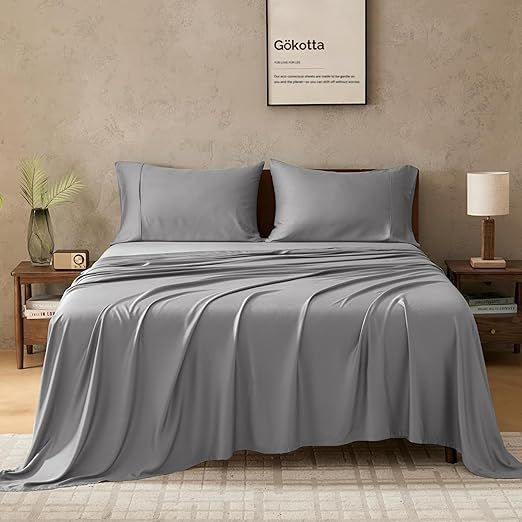 About this item  •  100% Bamboo Rayon Sheets with Premium Breathability: Gokotta 100% bamboo rayon sheets twin xl size 3 pieces bed set, crafted from Tanboocel fibers and sourced from Canopy-certified factories, deliver outstanding softness and breathabil