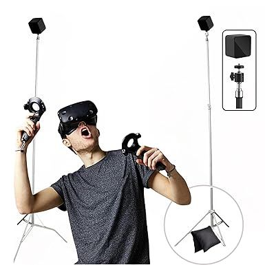 Skywin VR Tripod Stand, White HTC Vive Base Station Compatible Sensor Stand and Base Station Mount for Vive Sensors or Oculus Rift Constellation (2 Stands)