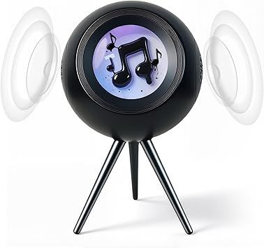 Ferrofluid Speaker,Ferrofluid Audio Visualizer Bluetooth Speaker Enhanced Bass&Crisp Highs,TWS paired,Vibrant Ambient Colorlight, Desktop Ferrofluid Toy (Black, 1 Unit)
