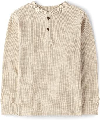 The Children's Place boys Long Sleeve Thermal Henley Shirt