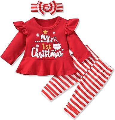 Aalizzwell Infant Baby Girls Christmas Outfit