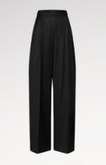 Wide-legged tailored wool trousers
