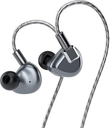 Letshuoer S12 in-Ear Headphones 14.8mm Planar Magnetic Driver Wired in-Ear HiFi Earphones for Smartphones/PC/Tablet (3.5mm Connector, Gun Metal Grey)