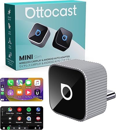 OTTOCAST Mini Cube 3.0 USB C Wireless CarPlay & Android Auto Adapter 2026– Plug & Play, Fast Auto-Reconnect (Silver)