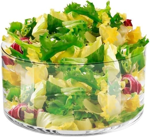 Krosno Decorative & Salad, Fruit Glass Bowl, 9.4", Glamour Collection, Mixing and Serving, Home Restaurants Parties, Fridge Safe, Candle Decoration, Made in Europe