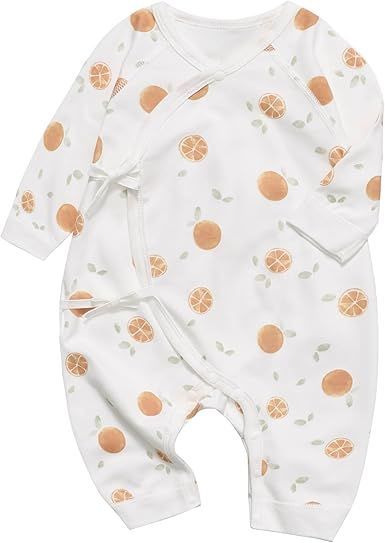 100% Organic Cotton Soft 0-6 Months Unisex Footless Newborn Baby Sleepers Pajamas Romper Boys Girls Long Sleeve