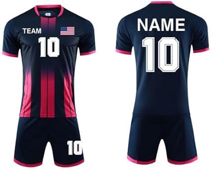 Customized football jersey. Personalization options include adding your name, number, and team logo.