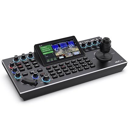KATOVJJTS PTZ Camera Controller with 5.5" LCD Screen Preview, 4K UHD Input/Output Supported, 4D Joystick IP NDI Camera Controller for Worship Church Live Streaming, HDMI PoE Enable Visca PELCO D/P RS232 RS485 ( NDI License Included)
