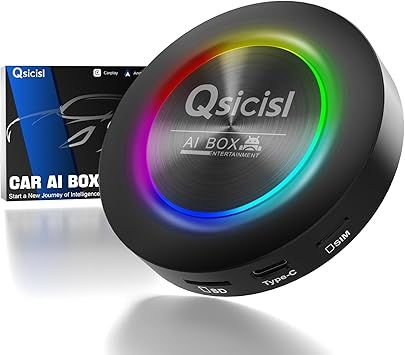 Carplay AI Box 5.0,Wireless CarPlay & Android Auto Adapter,Multimedia 4K Video,4G Cellular, 8 Core, 5G WiFi for YouTube/Netflix/Google Store,60% Performance Increase (Color (8ram+128rom) Round)
