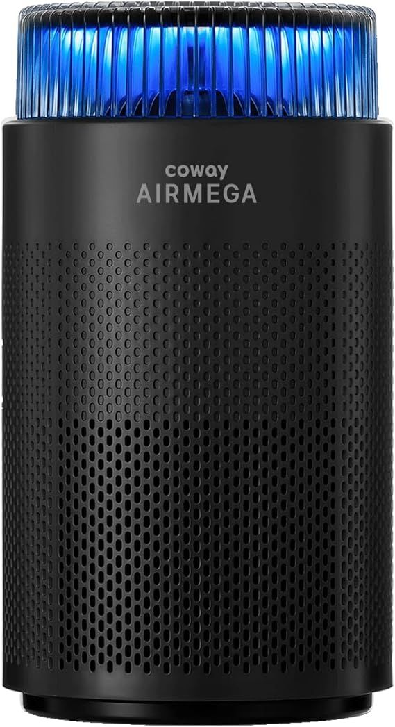 COWAY Air Purifiers for Bedroom Home up to 810 ft², HEPA Filter for Smoke, Allergies, Pet Dander, Odor, AQI Monitor, Auto&Sleep Mode, Timer, Filter Indicator, Night Light, 3yr Warranty, 100 Black