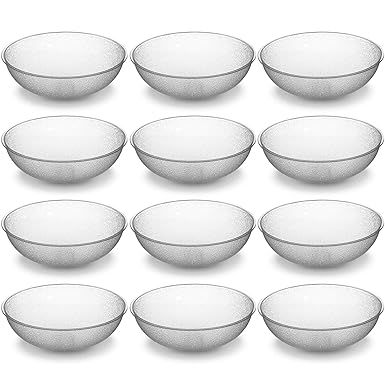 Carlisle FoodService Products 721207 Round Pebbled Salad Serving Bowl, 5.5 Quart, Clear (Pack of 12)